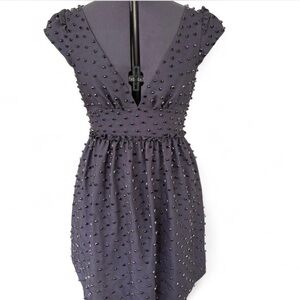 J. Crew 769 Madison Dark Navy V Neck Jewel Studded Dress